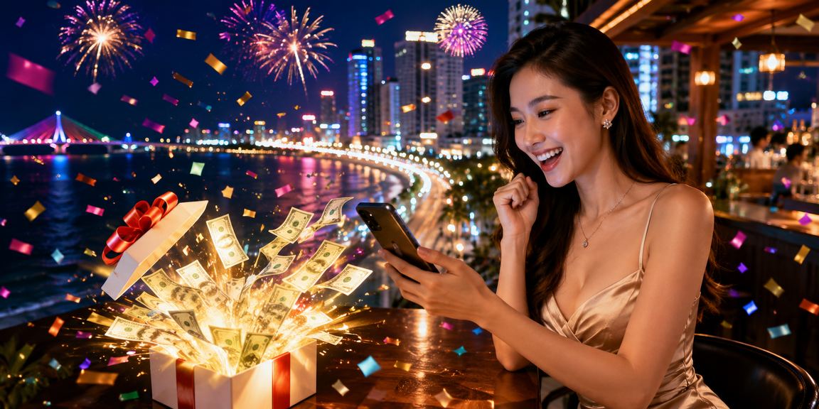 Người dùng 1hp tại lễ hội Đà Nẵng theo dõi voucher ưu đãi trên ứng dụng